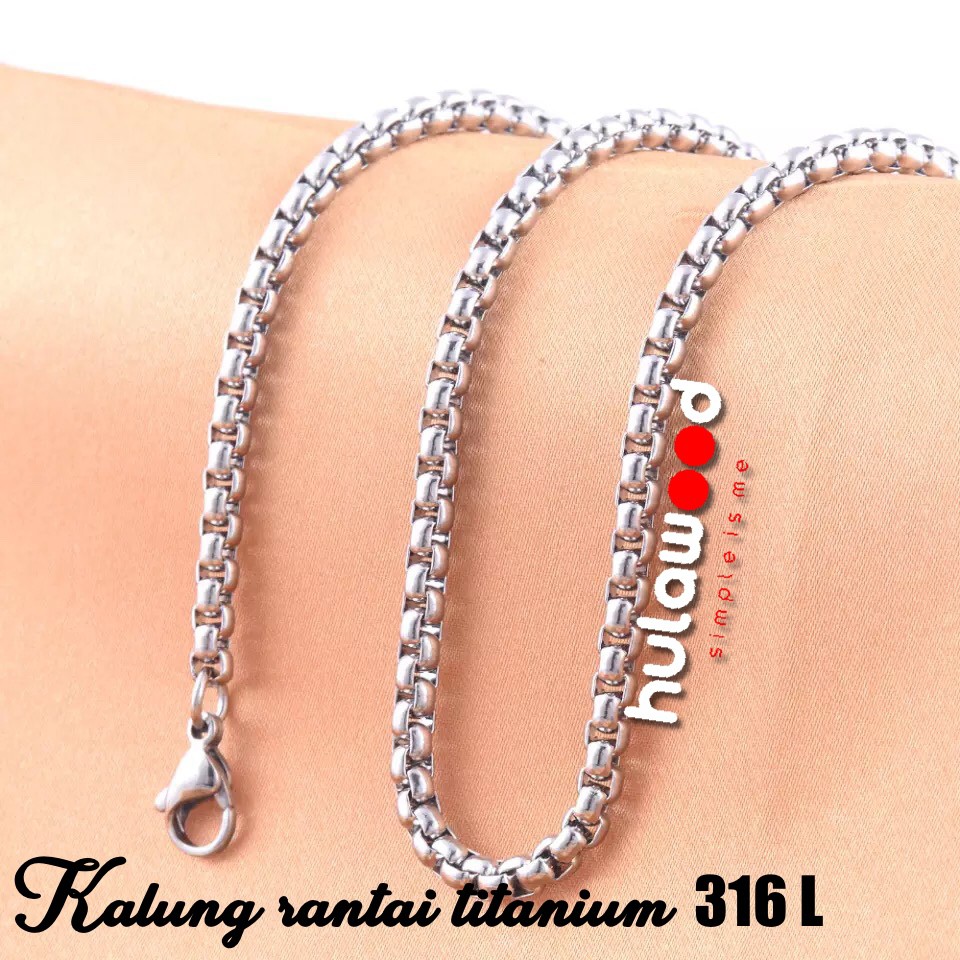 Kalung Rantai MCI Titanium Stainless Anti Karat 316L Pria Wanita ROLO SILVER [READY STOCK]