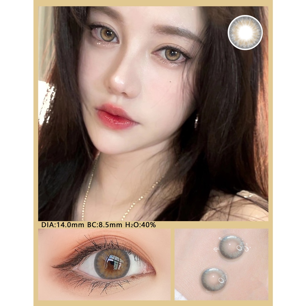 1 Pasang Lensa Kontak Warna Diameter 14-14.5MM Lensa Kontak soflen soflens softlens soflen mata soflens hitam soflens grey