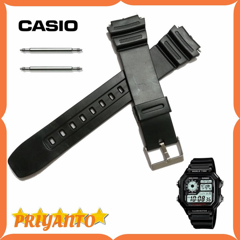 Tali Strap Jam Tangan Casio Ae-1200 Ae 1200 Ae 1200 Free Pen Stainless