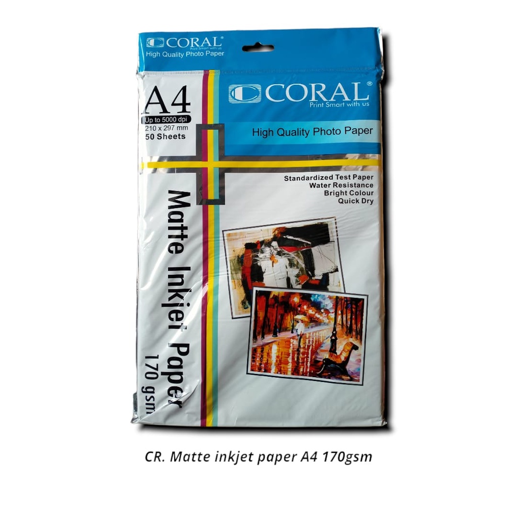 

KERTAS FOTO INKJET PHOTO PAPER MATTE A4 170 GSM TIDAK KILAP