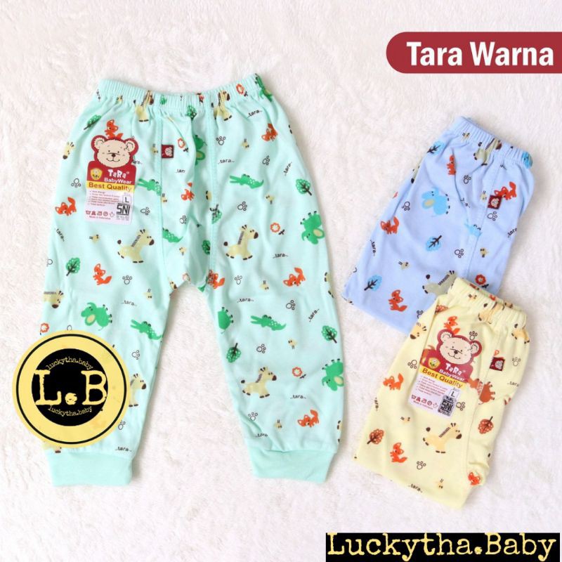 3pcs_celana panjang Tara warna full print / celana panjang bayi warna/perlengkapan bayi