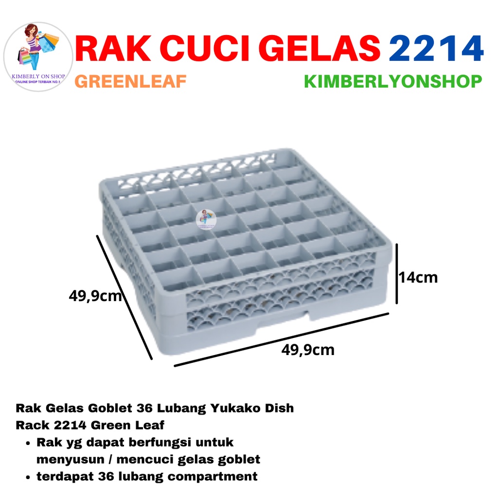 Rak gelas Goblet 36 Lubang Yukako Dish Rack Green leaf 2214