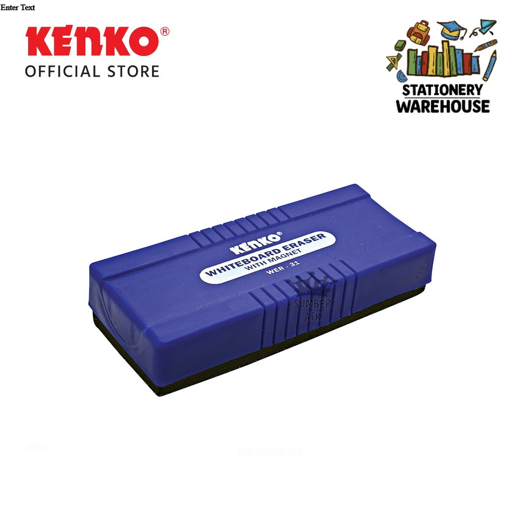 

Penghapus Papan Tulis Magnet Kenko WER-31 / Whiteboard Eraser With Magnetic / WER-29 - 1 PCS
