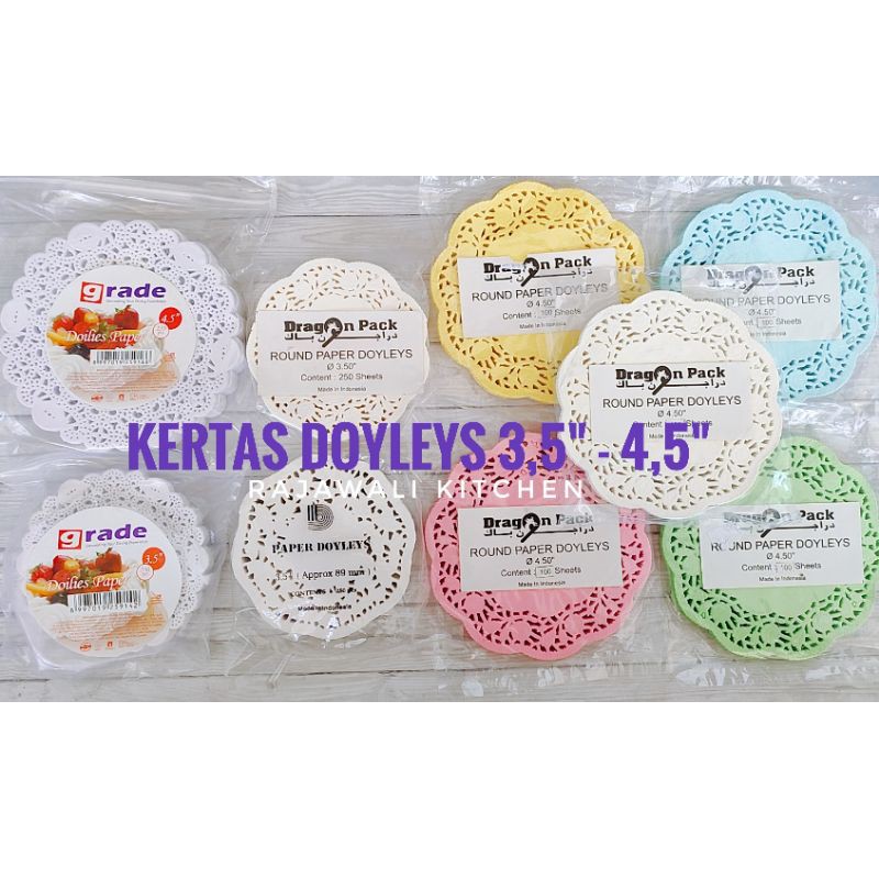 Kertas Doilies 3,5"-4,5" DIVA GRADE DRAGON Paper Doyleys Alas Kue Bulat Souvenir Hiasan Undangan