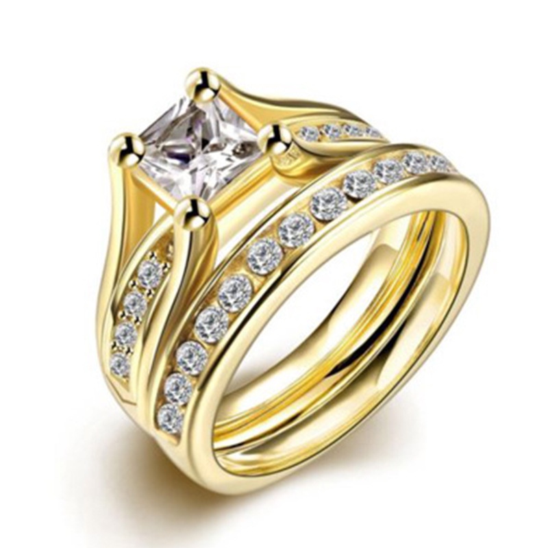 New product European and American popular golden ring combination series ring