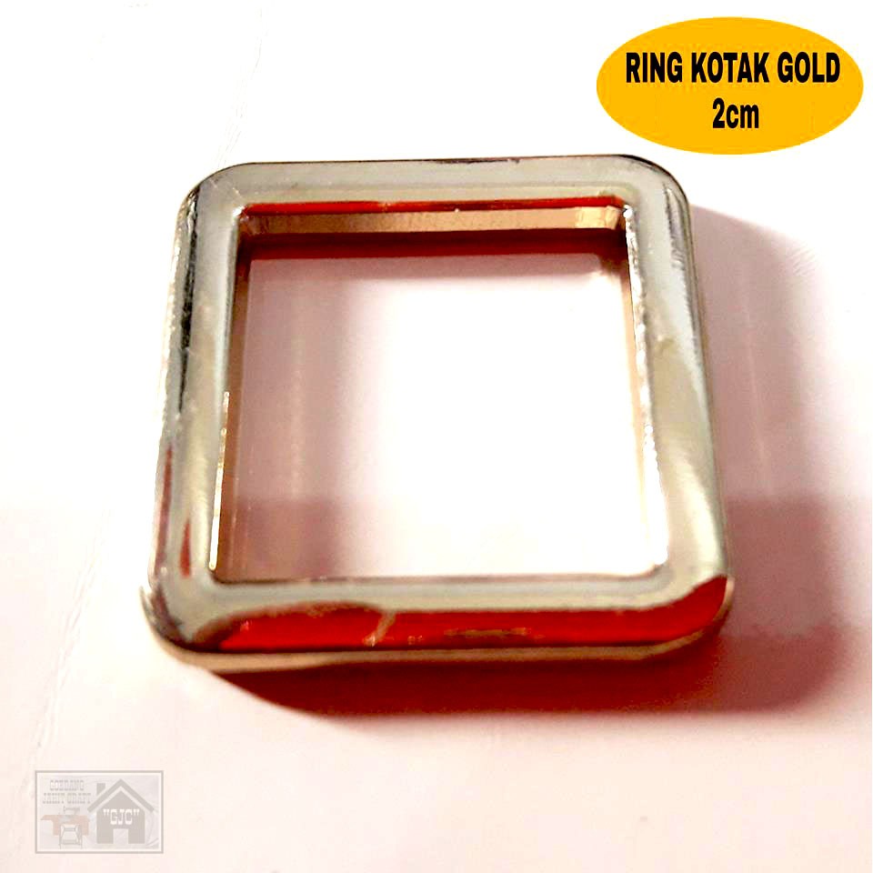 Jual Rk06 Ring Kotak Gold 2cm Pipih Indonesia Shopee Indonesia