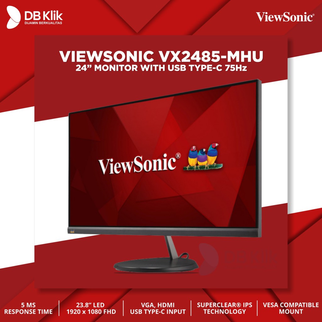 LED Monitor Viewsonic VX2485-MHU 23.8 Inch 75Hz Full HD HDMI