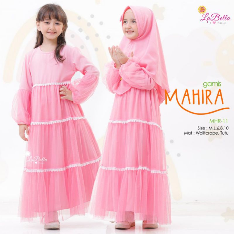 LABELLA 8-9 Tahun Gamis Anak MAHIRA Rose Pink