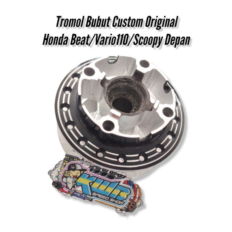 TROMOL ORIGINAL HONDA BEAT/VARIO 110/SCOOPY SET DEPAN BELAKANG COAK BUBUT CUSTOM MILING PNP SEMUA MOTOR BEAT/VARIO110/SCOOPY 1 SET DEPAN BELAKANG