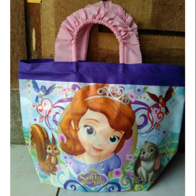 

TAS KARTUN PEGANGAN RENDA KARAKTER SOFIA | TAS SOUVENIR ULANG TAHUN ANAK MURAH | GOODIE BAG | PR17