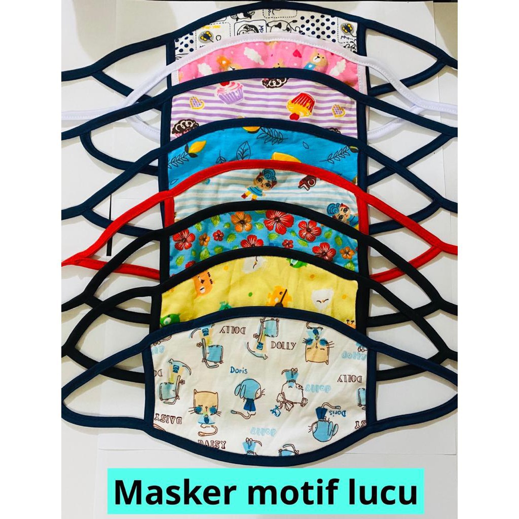 Masker Kain Anak Anak Karakter Lucu Masker Anak Gambar Kartun Masker 2 Lapis Filter Shopee Indonesia