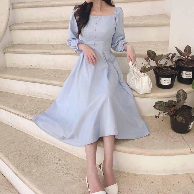 A Line Korean Dress Vintage Sabrina Hijab Friendly (madeleine dress/ cinderella dress)