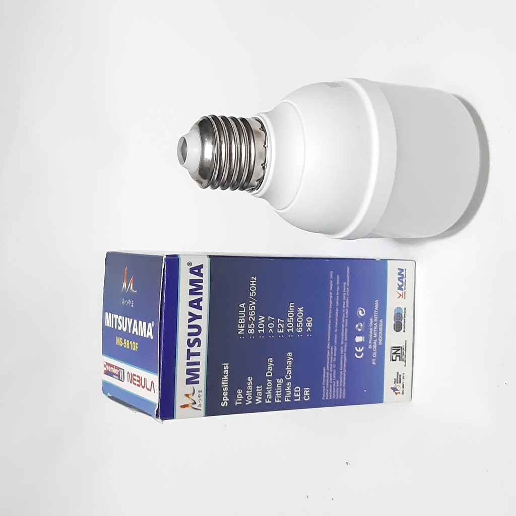Bohlam Fitting LED 10 Watt Super Terang Cahaya Putih MS-9810F