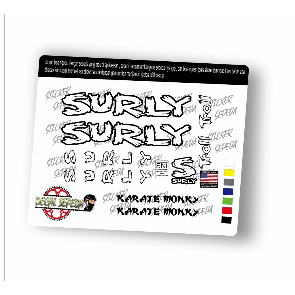decal sepeda surly - sticker sepeda surly full cutting