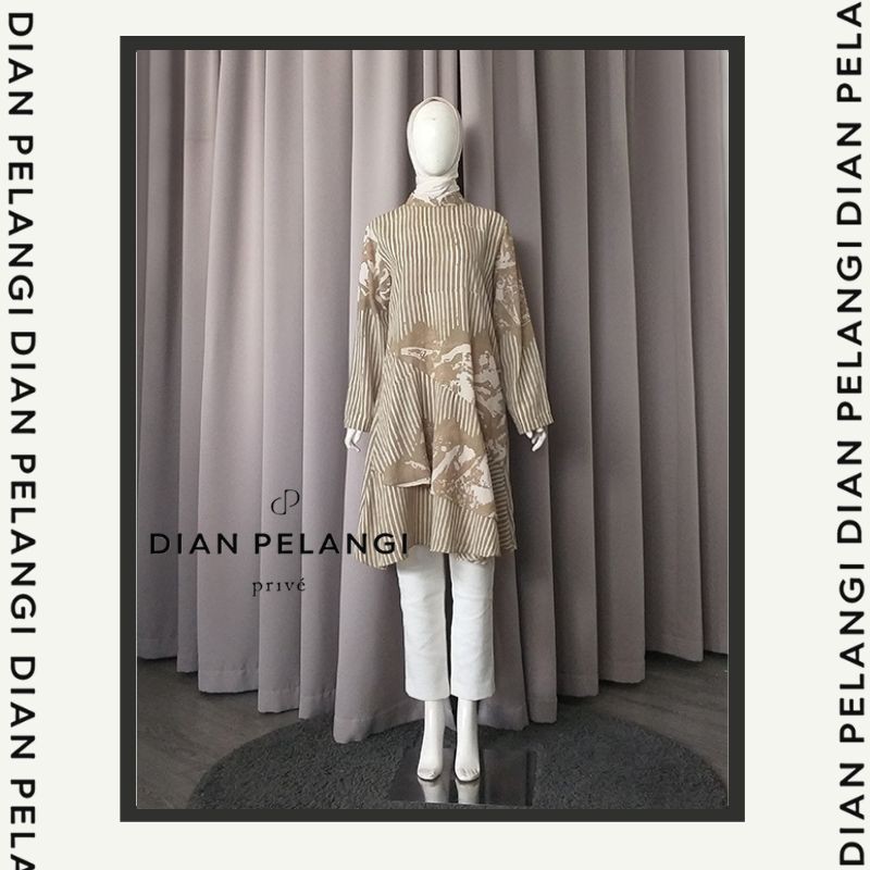 DIAN PELANGI ALBA TUNIK  ATASAN WANITA MUSLIM CERUTI ABSTRAK