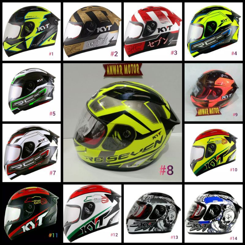 HELM FULL FACE KYT RC7 RC SEVEN MOTIF RC SEVEN CORAK