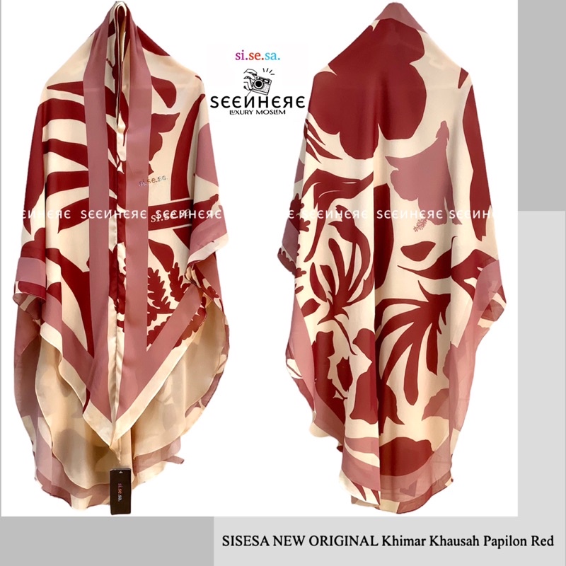 [𝐒𝐄𝐄𝐍𝐇𝐄𝐑𝐄] SISESA NEW ORIGINAL Khimar Khausah Papilon Red