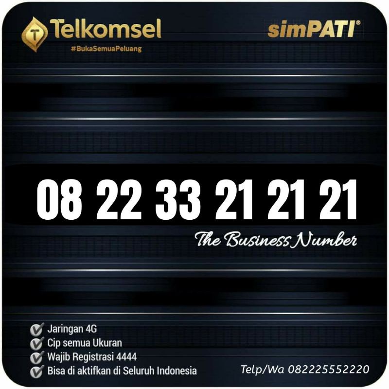 nomor cantik telkomsel simpati 082233 tuan 212121