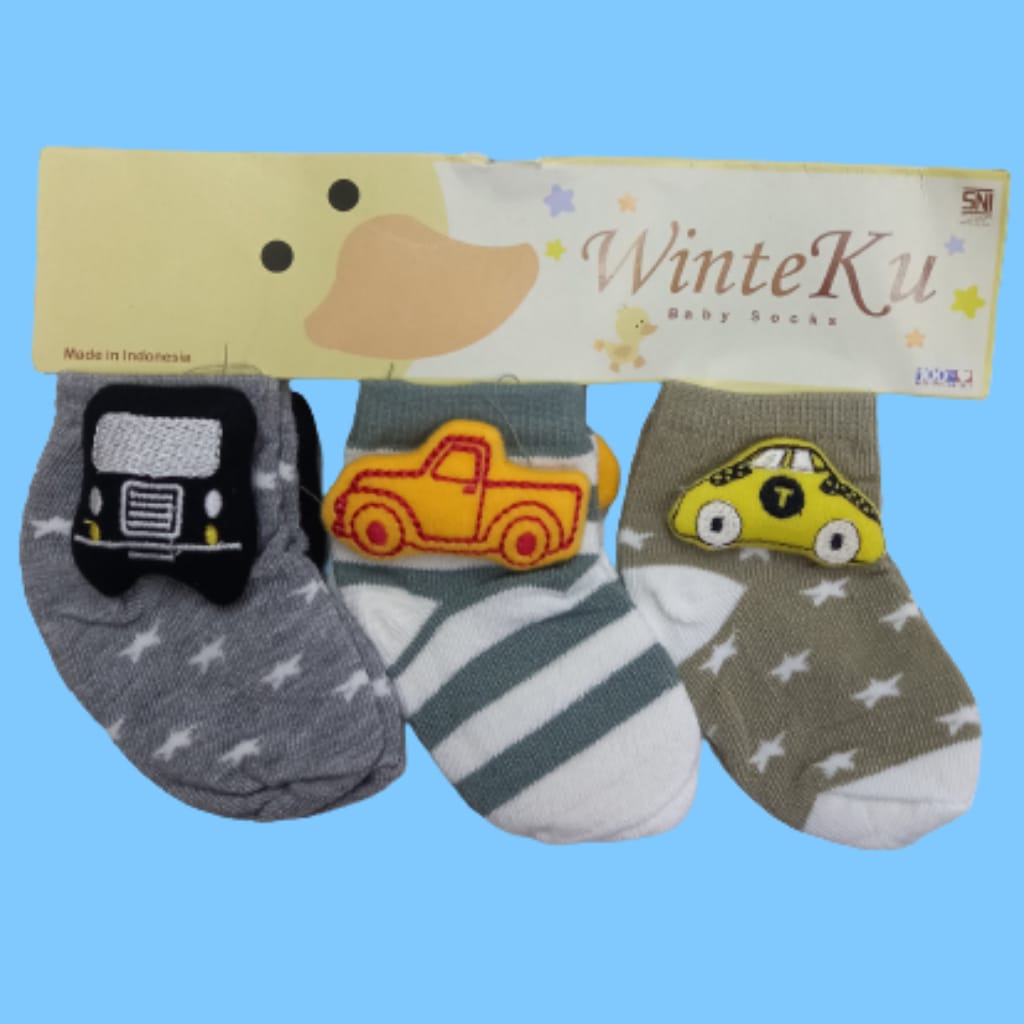 WinteKu boneka Baby Socks Kaos Kaki Bayi Termurah isi 3pcs