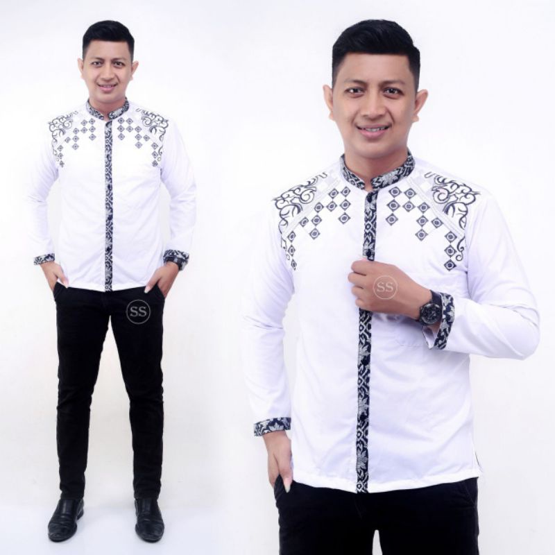 baju koko Syar'i bordir lengan panjang dewasa Terbaru 2021