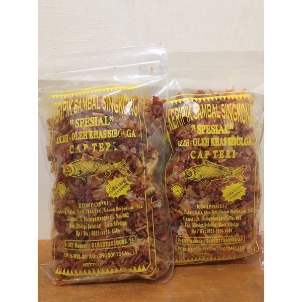 

250 gr Keripik kerupuk ubi singkong sambal teri sibolga cap teri