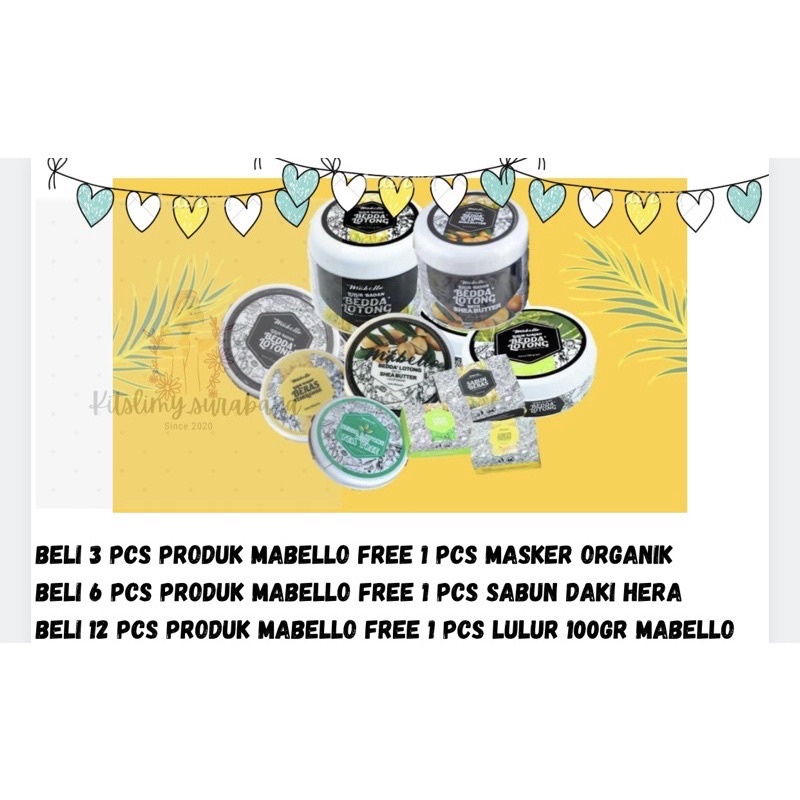 (READY SIAP KIRIM) LULUR BEDDA LOTONG MABELLO INDONESIA BPOM/ SABUN MABELLOINDONESIA
