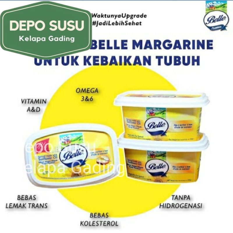 Belle Margarine Sunflower Oil Spread 250gr / 500gr | Margarin Mentega Butter 250 500