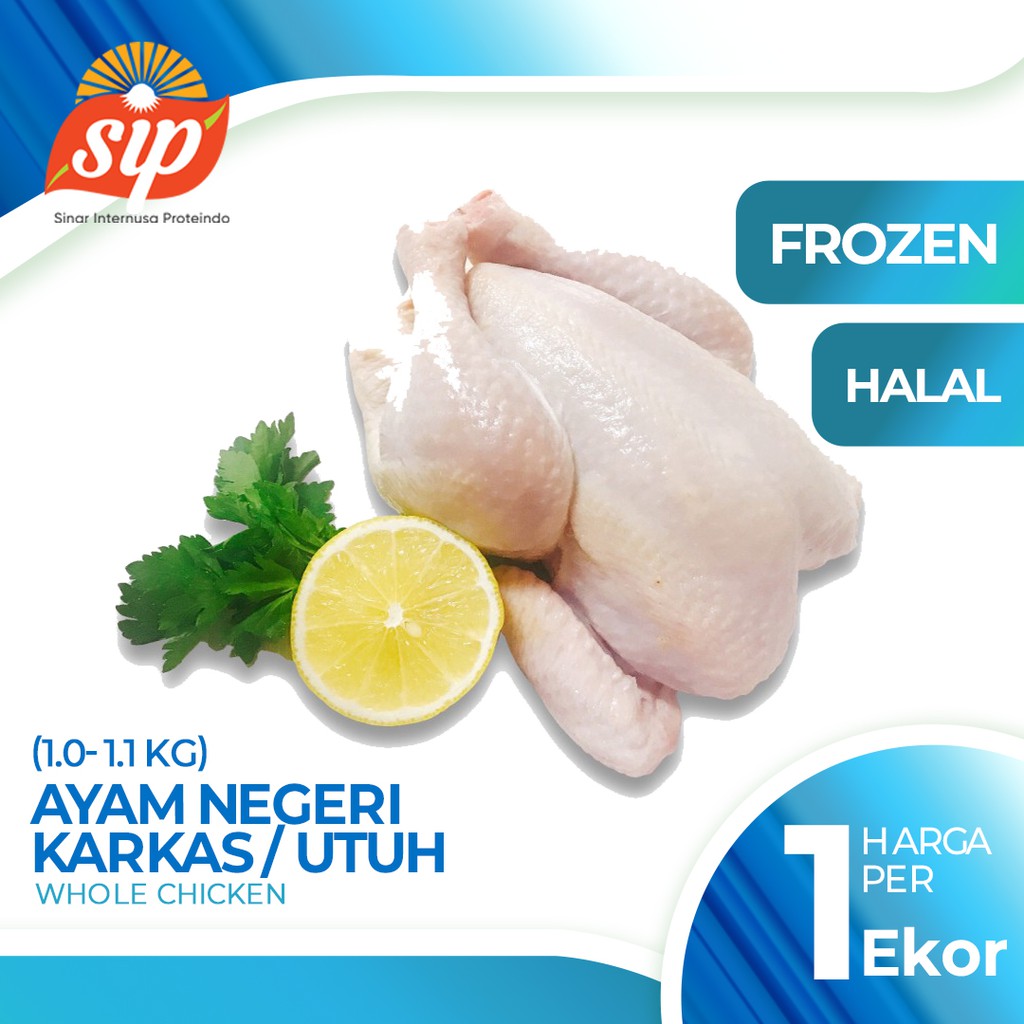 

AYAM KARKAS UTUH FROZEN / WHOLE CHICKEN 1,0-1,1 KG