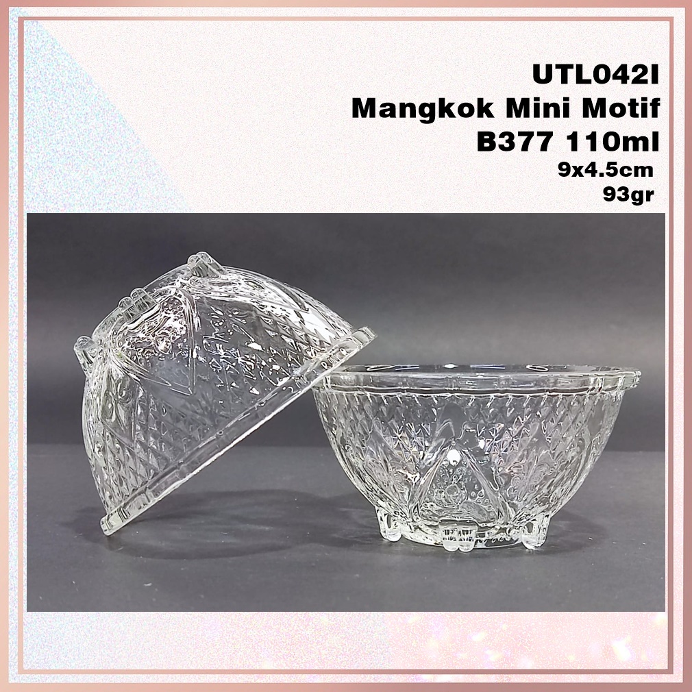 [1 Pcs] Mangkok Mini/Mangkok Sambal/Mangkok Permen Kaca Motif Kimglass B377 110ml