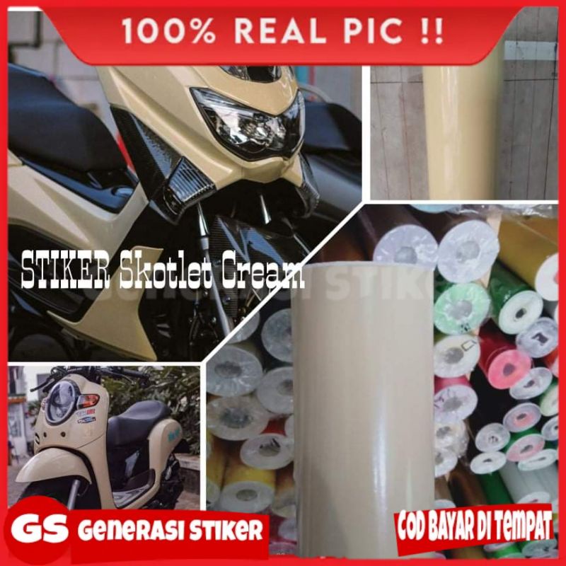 Stiker Scotlet Cream Skotlet Motor Warna Krem Beige