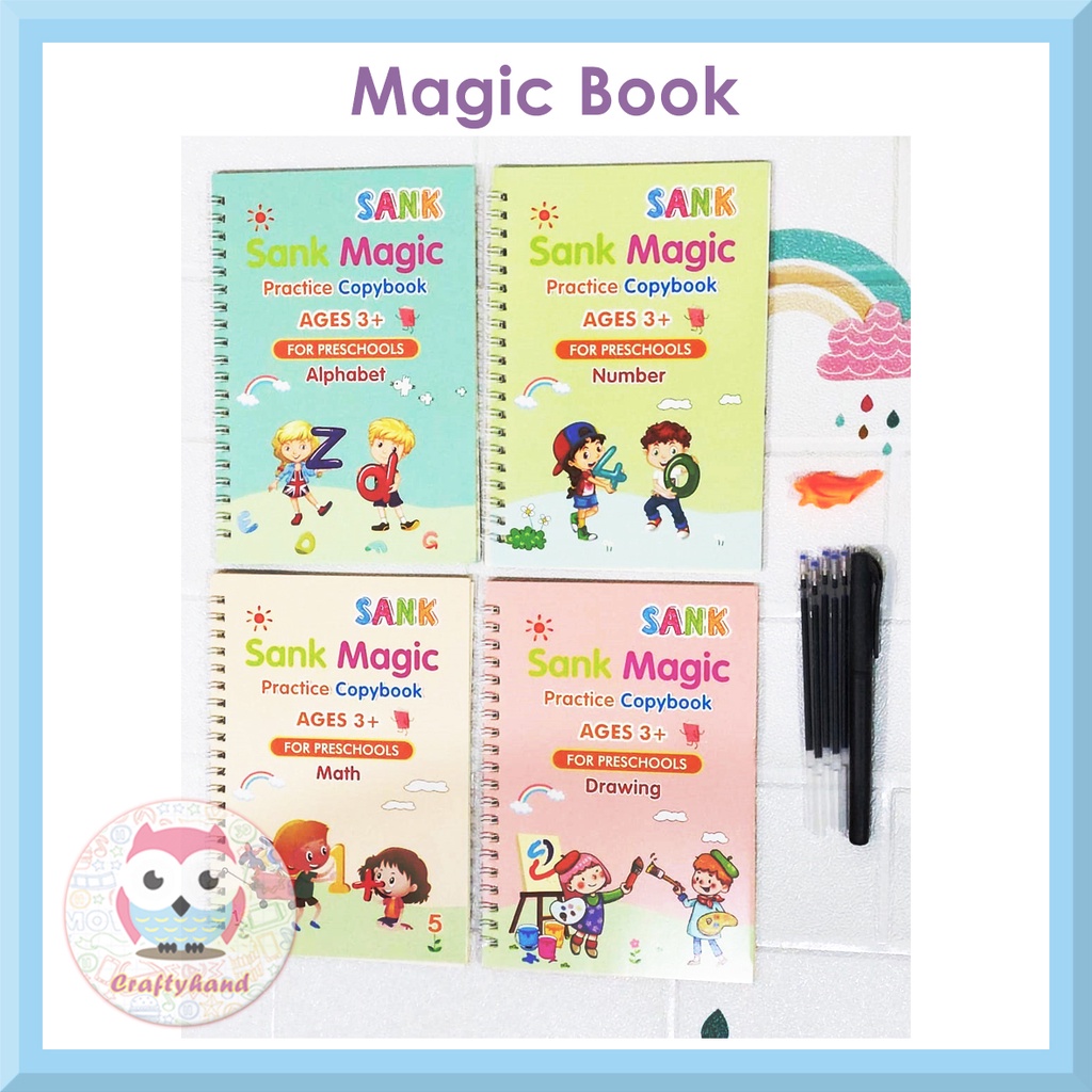 REUSABLE BOOK ENGLISH VERSION/BUKU LATIHAN MENULIS/MAGIC PEN/BOOK/PEN CONTROL TRAINING/ELEMENTARY/TH