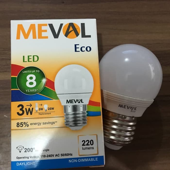 Lampu LED Meval 3W Bergaransi 3 Watt Terang Hingga 8 Tahun Garansi 1Th