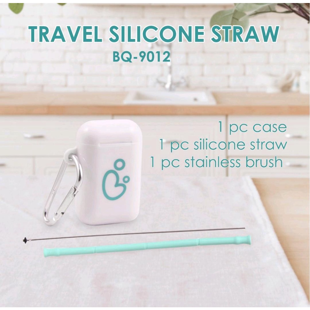 BABYQLO TRAVEL SILICONE STRAW SET BQ-9012