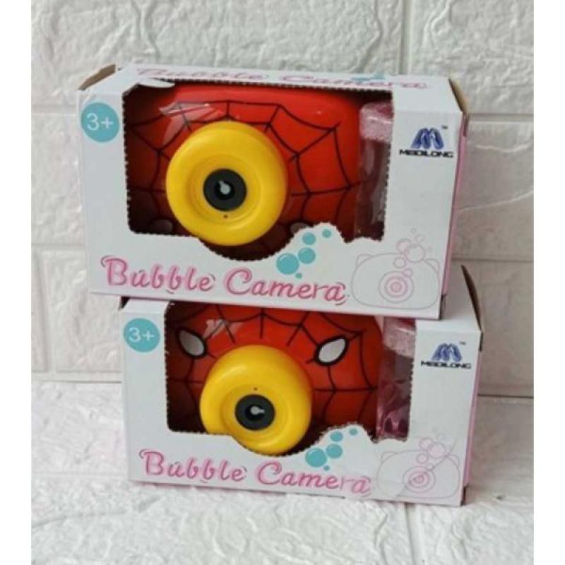 Mainan Bubble Elektrik Kamera / Bubble Blower Machine Bonus Cairan Bubble SNI - Merah SPIDER