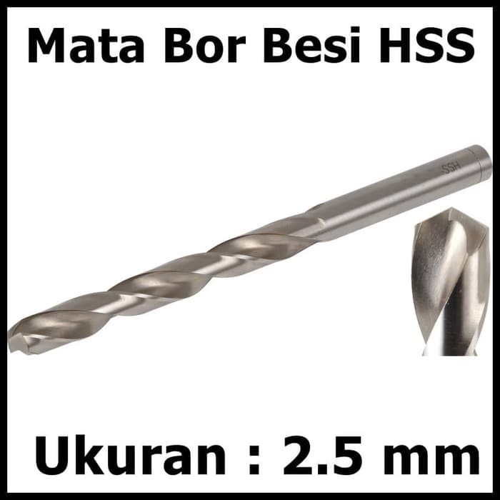 Mata Bor Besi ukuran 2.5mm 2.5 mm drill bit