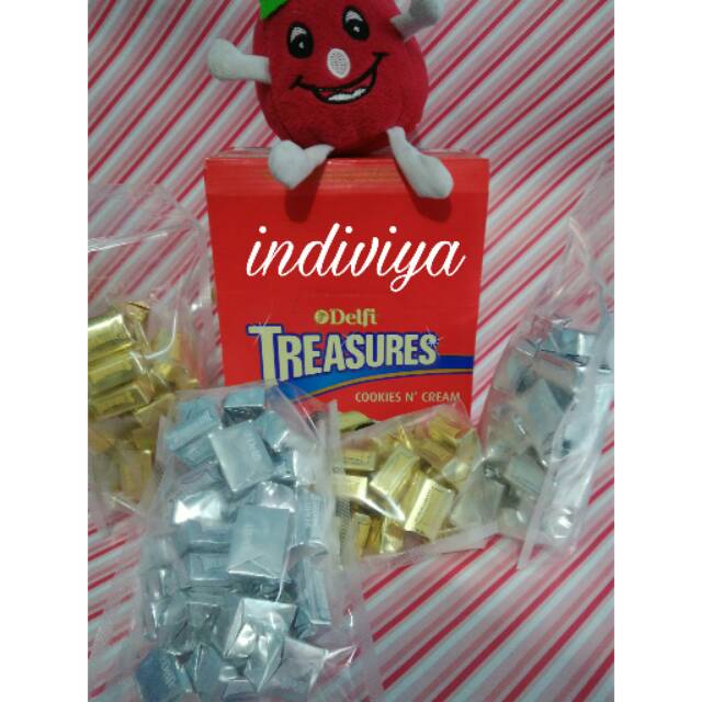 Delfi treasure cookies n cream silver coklat golden almond gold 30 pcs