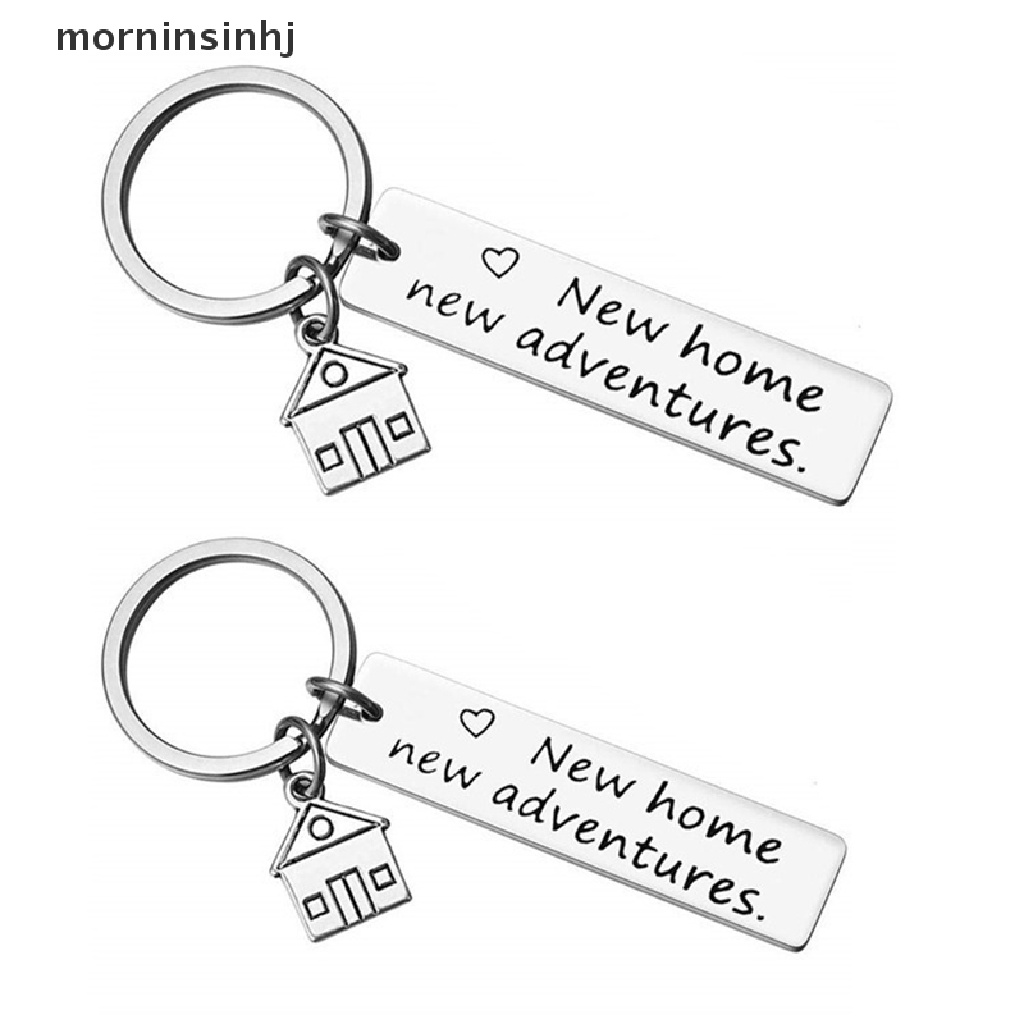 Mornin Adventure Gantungan Kunci Bentuk Rumah Bahan Stainless Steel