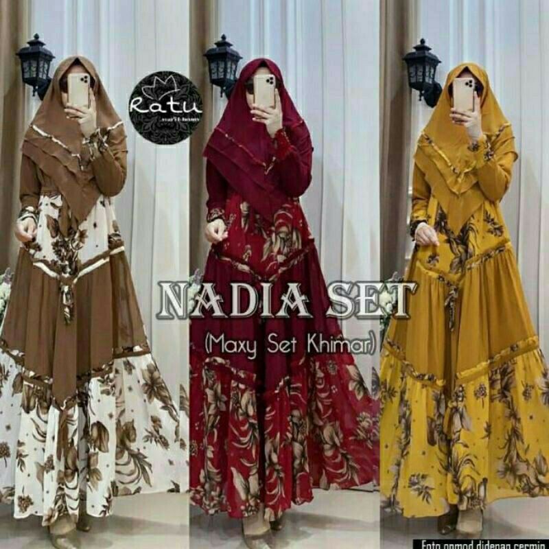 NADIA SET MAXY SET KHIMAR TERBARU TERMURAH BY RATU