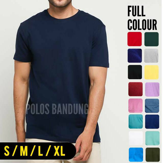 Kaos Polos Pendek Navy Cotton combed 30s Navy Blue Unisex Pria dan wanita