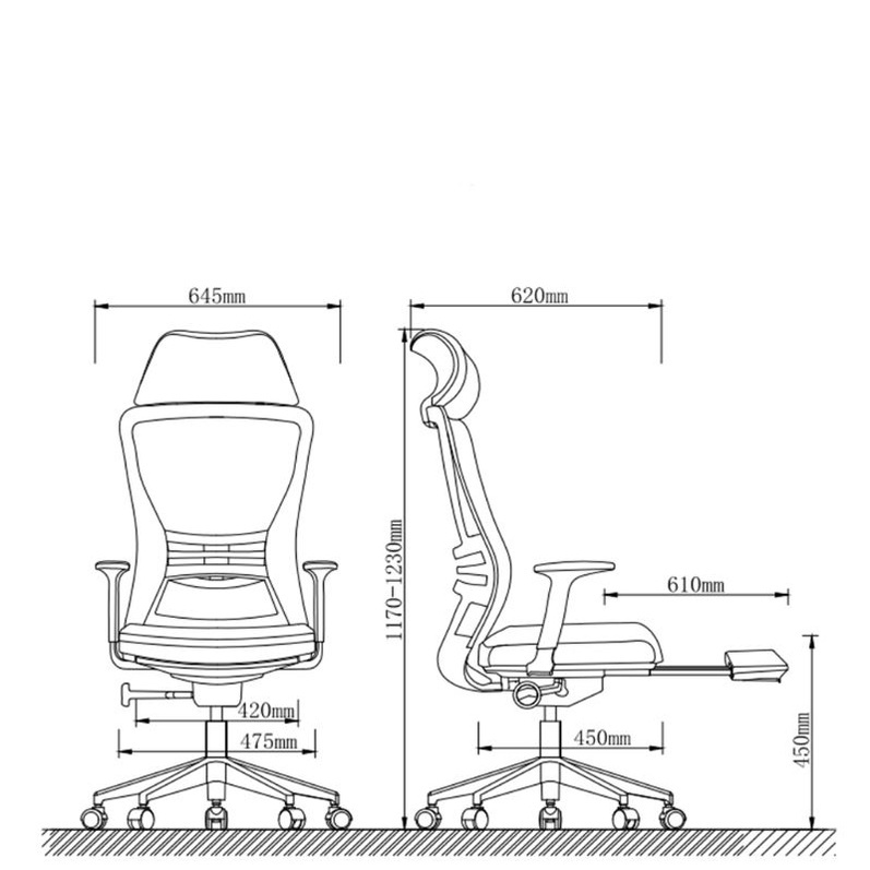 Kursi Kerja Kursi Kantor Ergonomis H123A