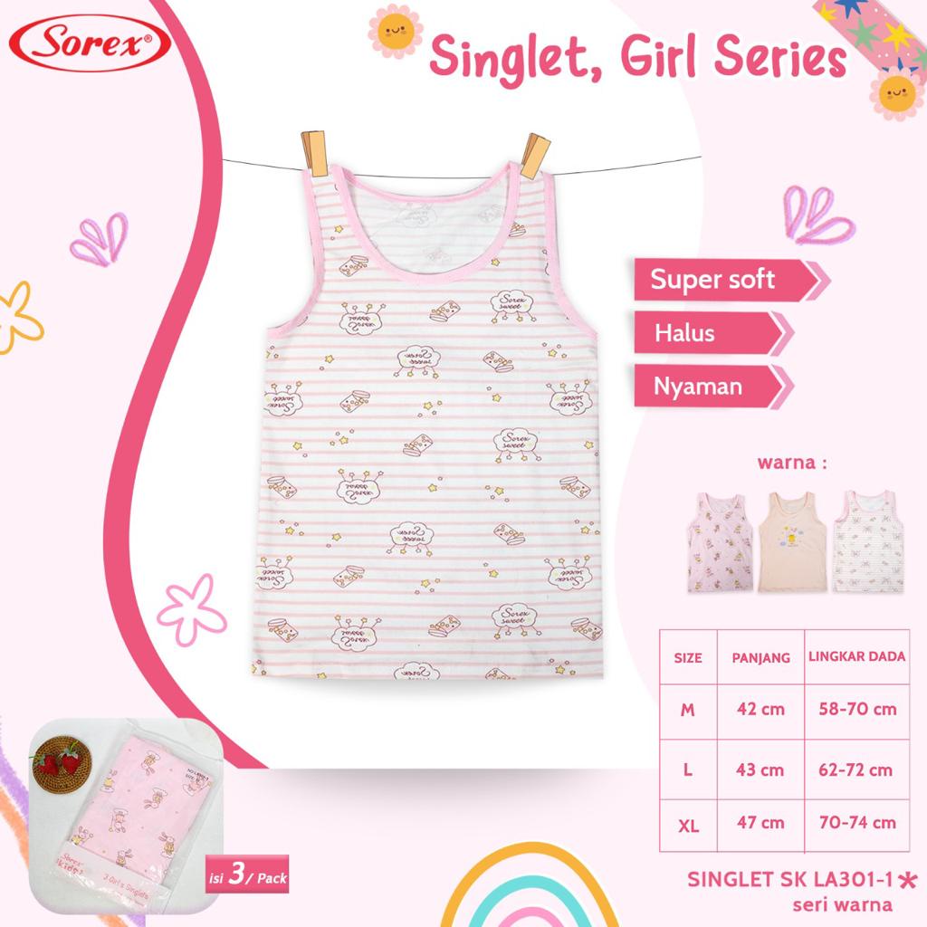 SOREX SINGLET GIRL SERIES ISI 3 / SINGLET / KAOS DALAM ANAK