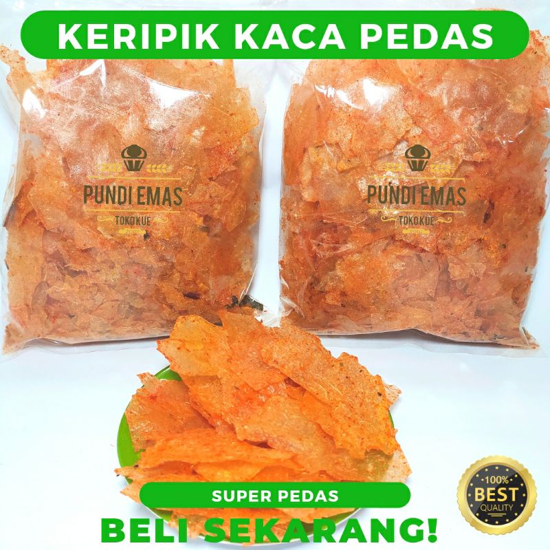 Keripik Kaca 250 Gram / Snack Kripik Kaca Extra Pedas Daun Jeruk / Kripca Jajanan Makanan Ringan Keripik Beledag