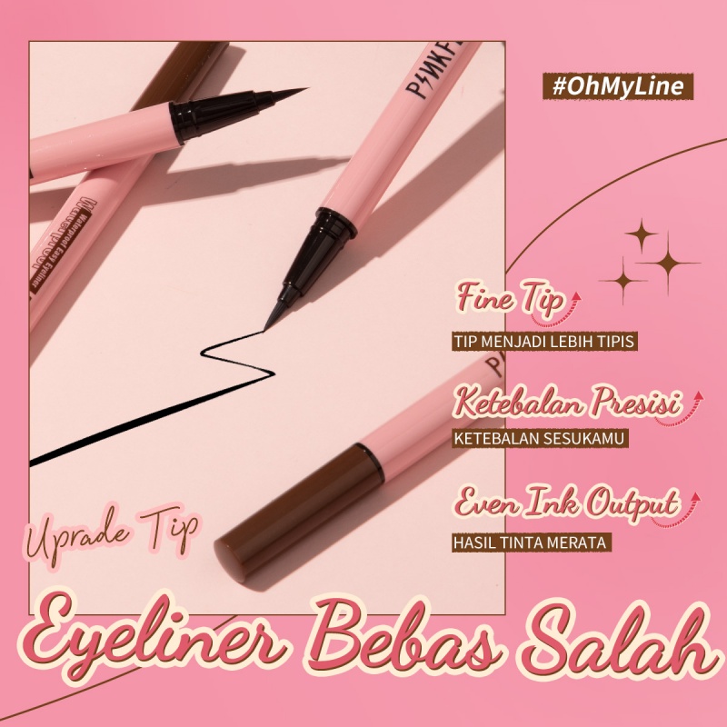 PINKFLASH#OhMyLine Mistake-free Liquid Eyeliner Long Wear Quick Dry Smudge-proof Anti-transfer Waterproof