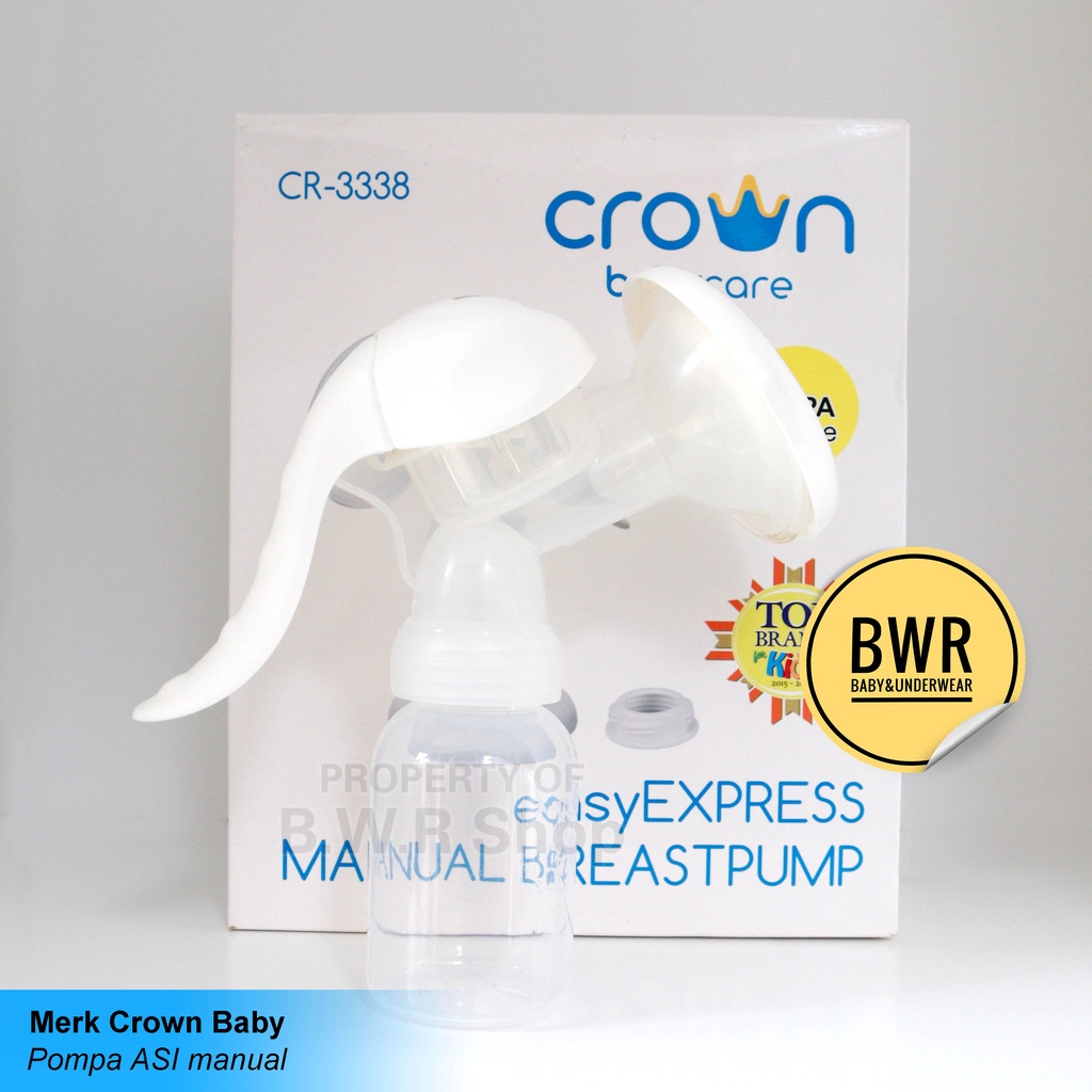 Pompa ASI Manual Crown CR-3338 / Breast Pump Botol Susu BPA Free | Bwr IX