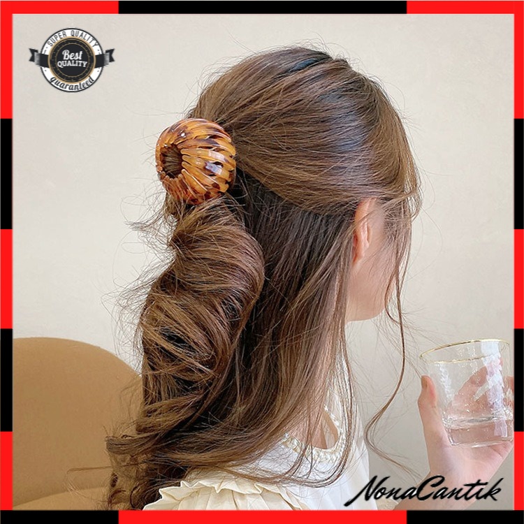 Ikat Rambut Cepol 6cm Bahan Aklirik Transparan Jepit Rambut Ponytail Korean Hairbun Bird Nest Hair Claw