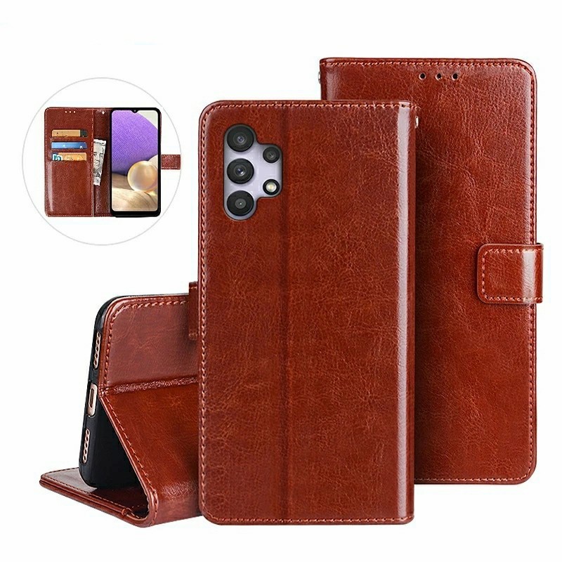 SAMSUNG A32 4G A32 5G A52 4G 5G A72 4G 5G CASE SOFTCASE FLIP KULIT STANDING CASE WALLET CASING COVER LEATHER SILIKON HITAM STAND