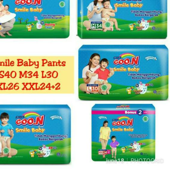 ☾ GOON SMILE Baby Ekonomis Popok Celana Goon Pants Pant S 40 M 34 L 30 M34 L30 XL 26 XXL 24 ぃ