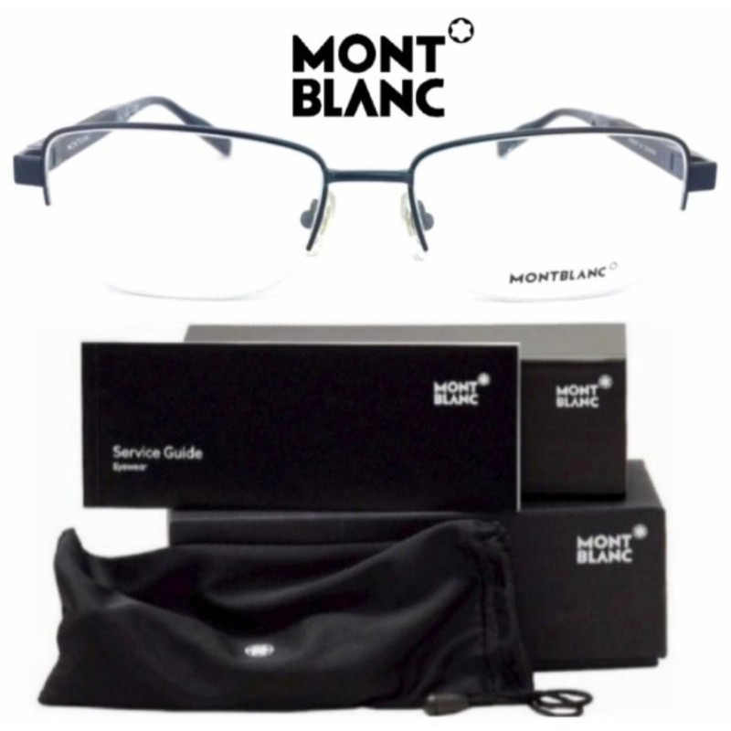 Kacamata Frame Pria Original Montblanc MB00730 S57 - Model Half Casual Elegan