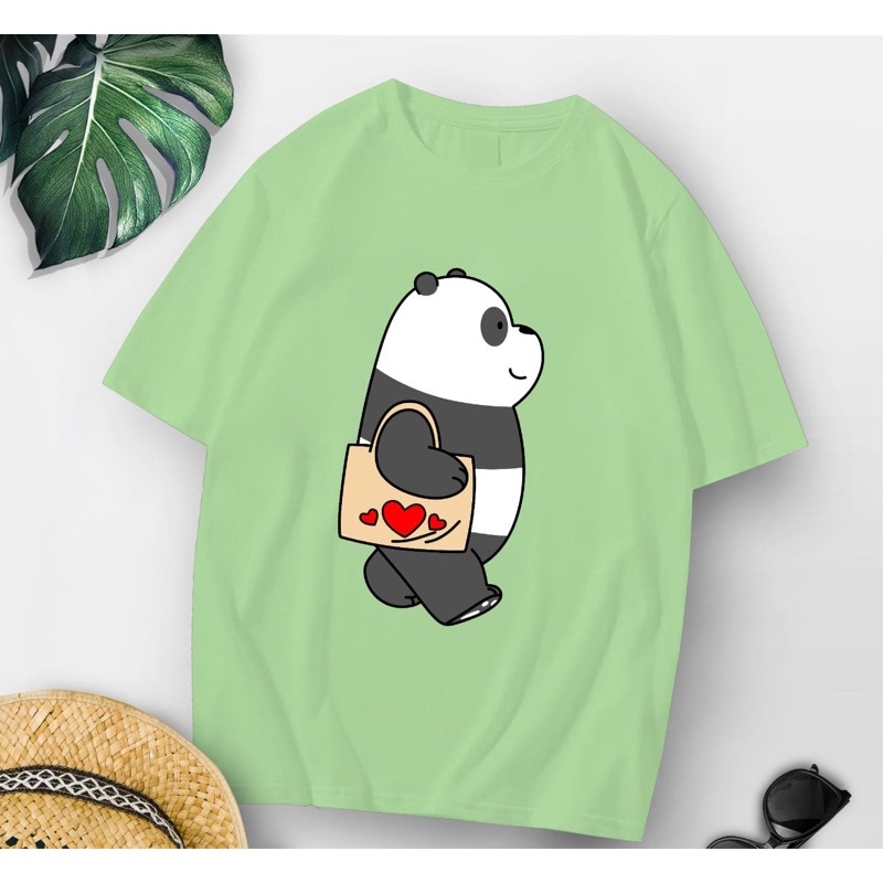 Baju kaos oversize xl tee tshirt cewe wanita dewasa remaja abg motif terbaru-Bear ijo