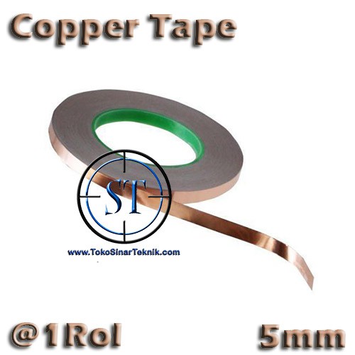 1 Roll 5mm Copper Tape Foil Isolasi Solatip Tembaga Jalur PCB Mod Isi 25 Meter